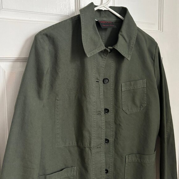 Vetra Chore Coat Jacket Green Olive Army Buttons Weaved Women's Small 42 S Jade - Picture 3 of 7